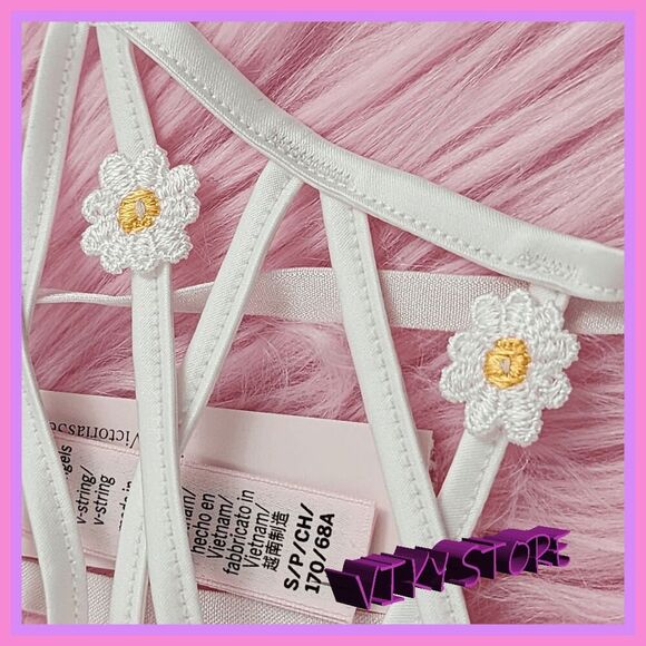 💖 NWT Victoria’s Secret Dream Angels Strappy V-string White Small #7261 💖 - Picture 3 of 5
